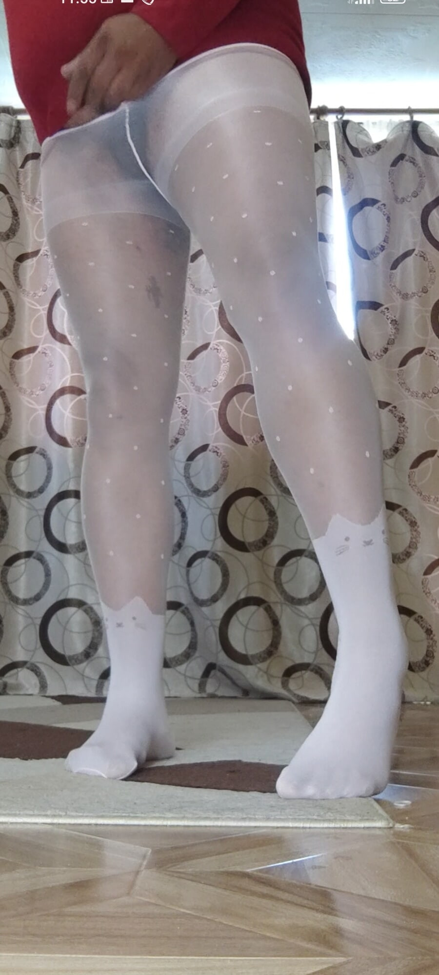 White pantyhose for teen #8