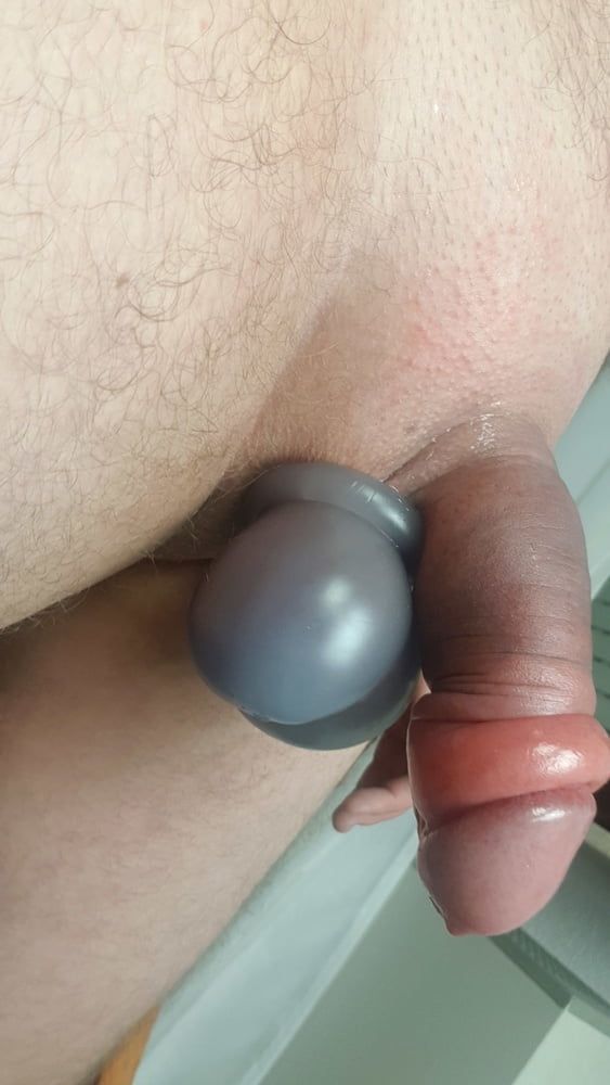 My pumped up cock wearing blue ballsack #10