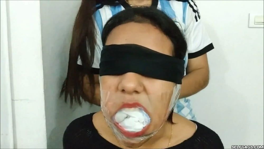 Gagged With 10 Socks And Clear Tape Gag - Selfgags #29