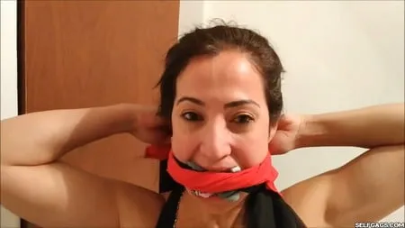 self gagged latina mom with a mouthful of socks selfgags         