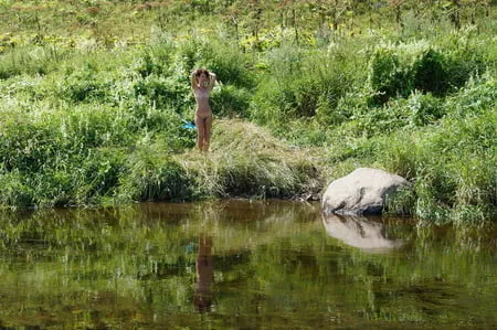 on the stone in volga river         