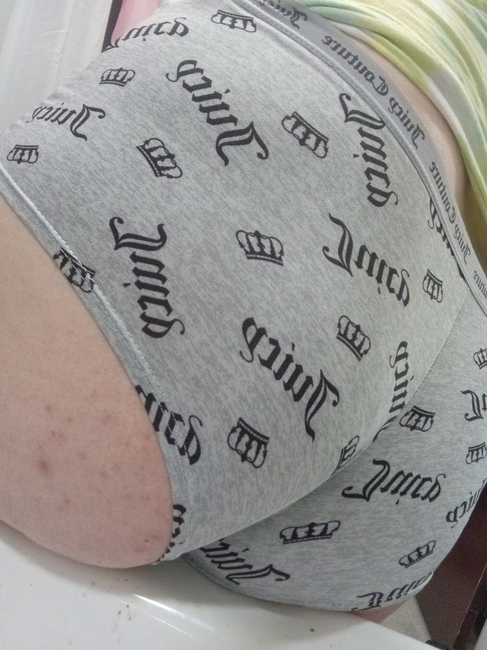 Me in a green tank top and grey panties  #10