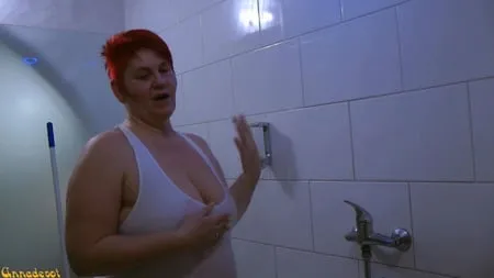 transparent swimsuit under the shower         