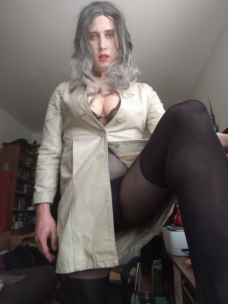 Silver lady in coat #4