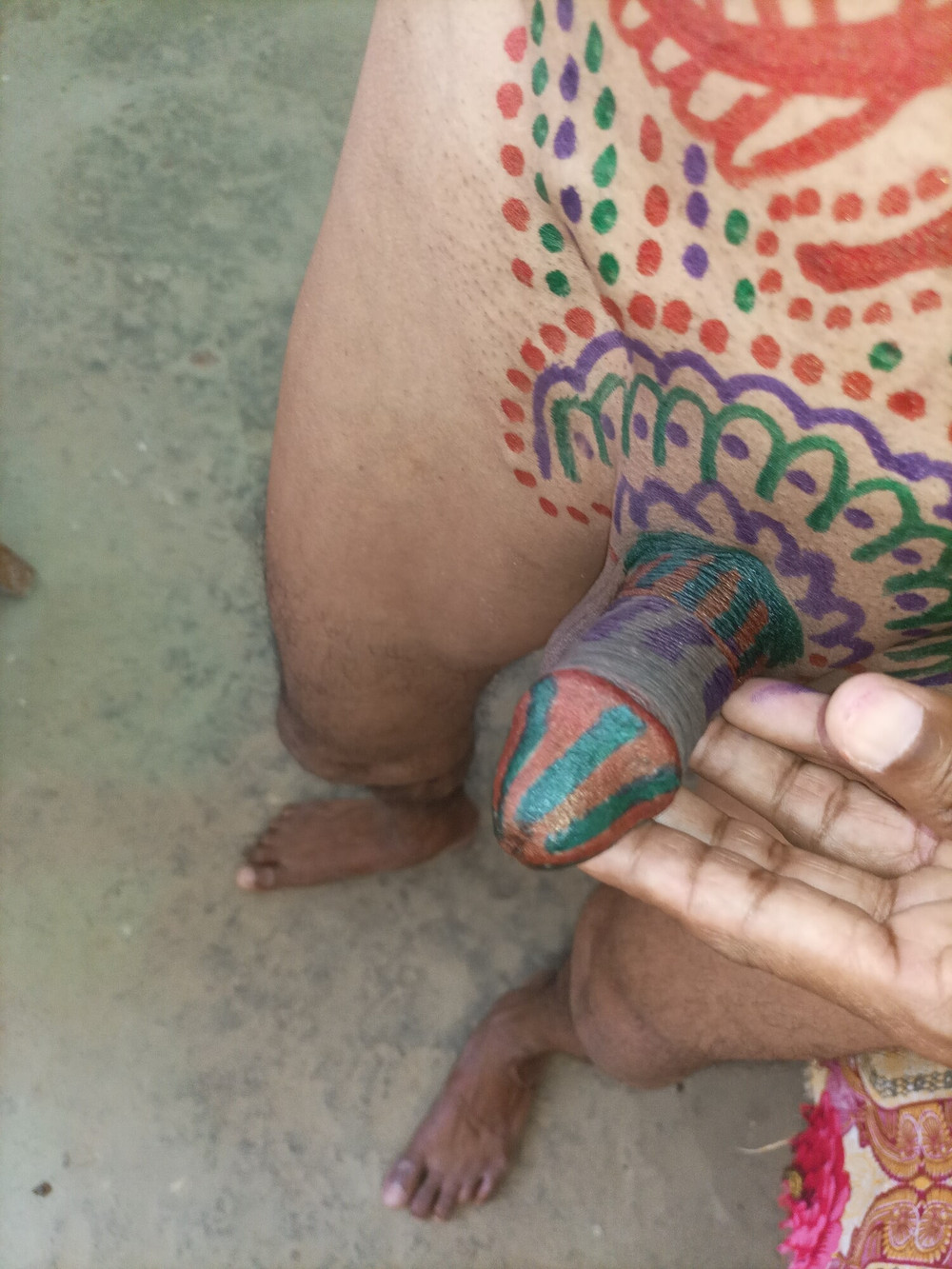 Sissy belly tattoo and coloured cock #51