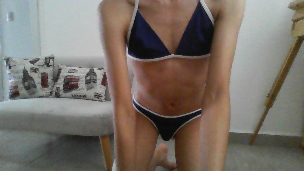 Bikini skinny trans girl