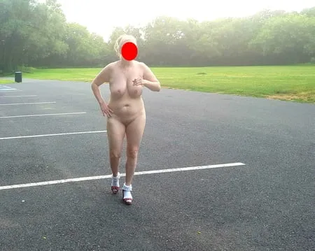 naked parking lot walk         