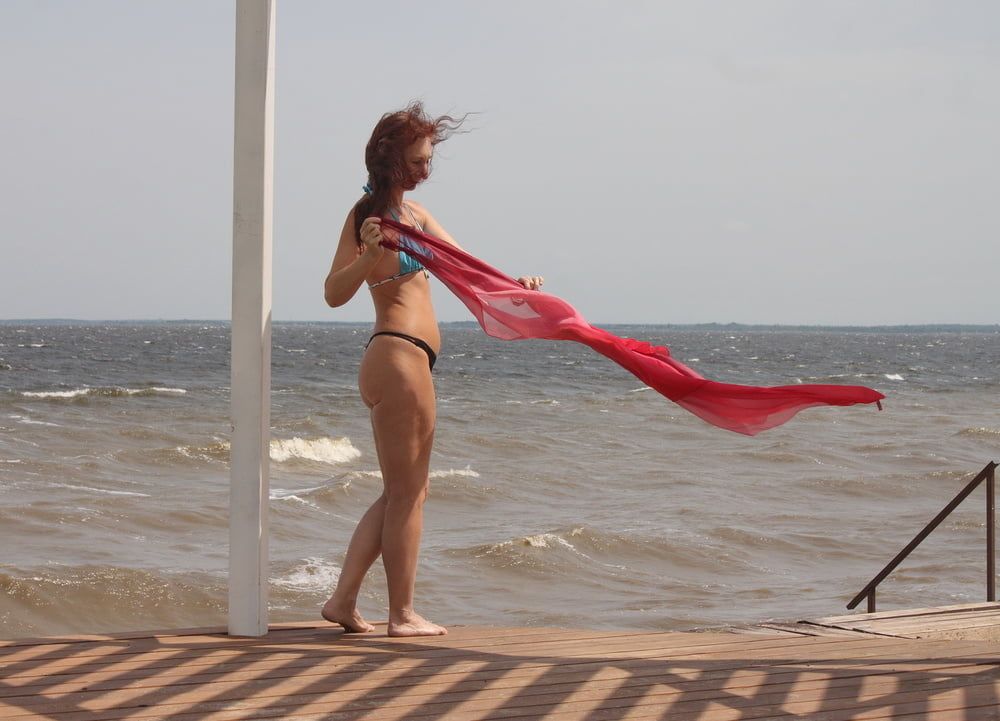 Red Shawl on windy weather #52