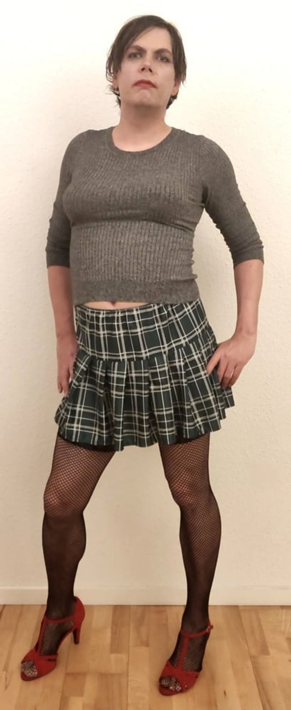 Schoolgirl CD Masha in her Heels