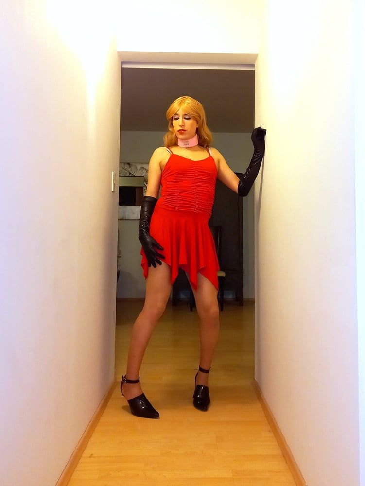 Sissy fagot in red dress #55