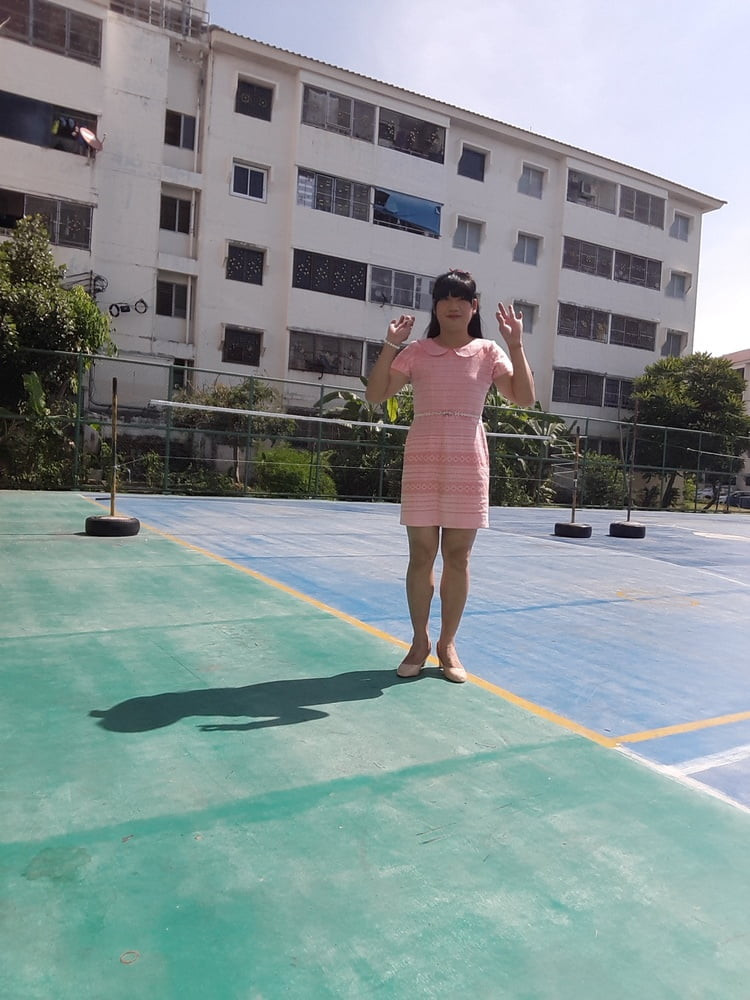 FN006 I&#039;m a kathoey in a Thai patterned dress #18