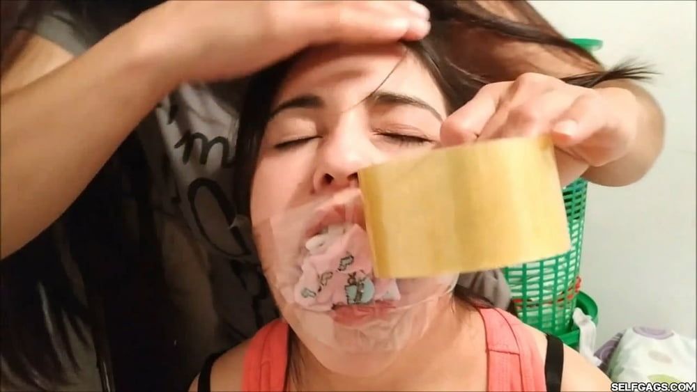 Gagged With 6 Socks And Clear Tape Gag - Selfgags #14