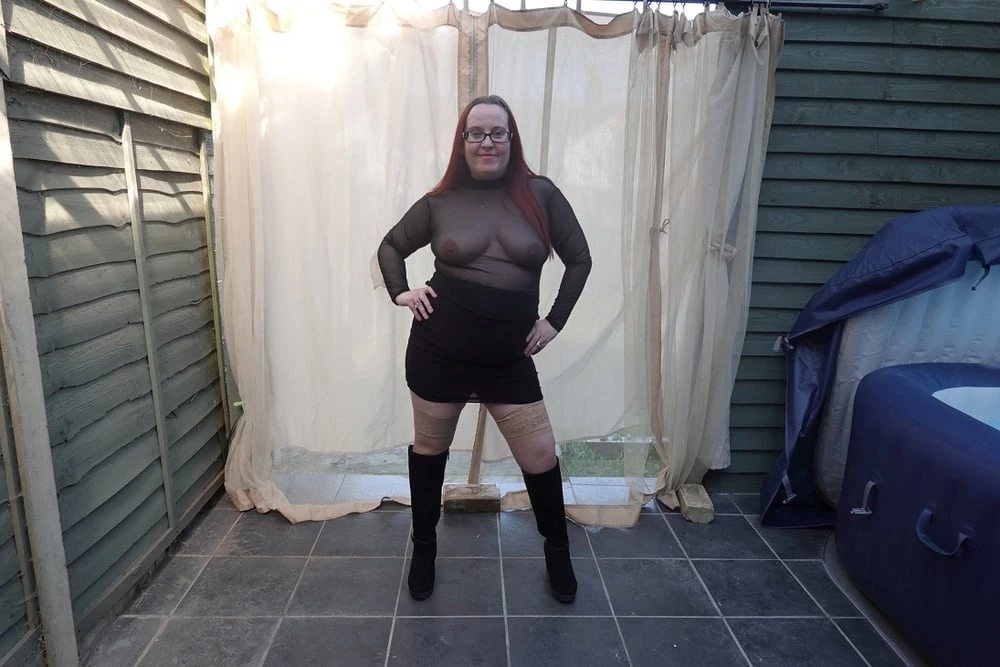Transparent top with Miniskirt and boots #8