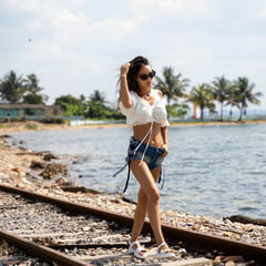 Sexy Monika Fox On Bridge