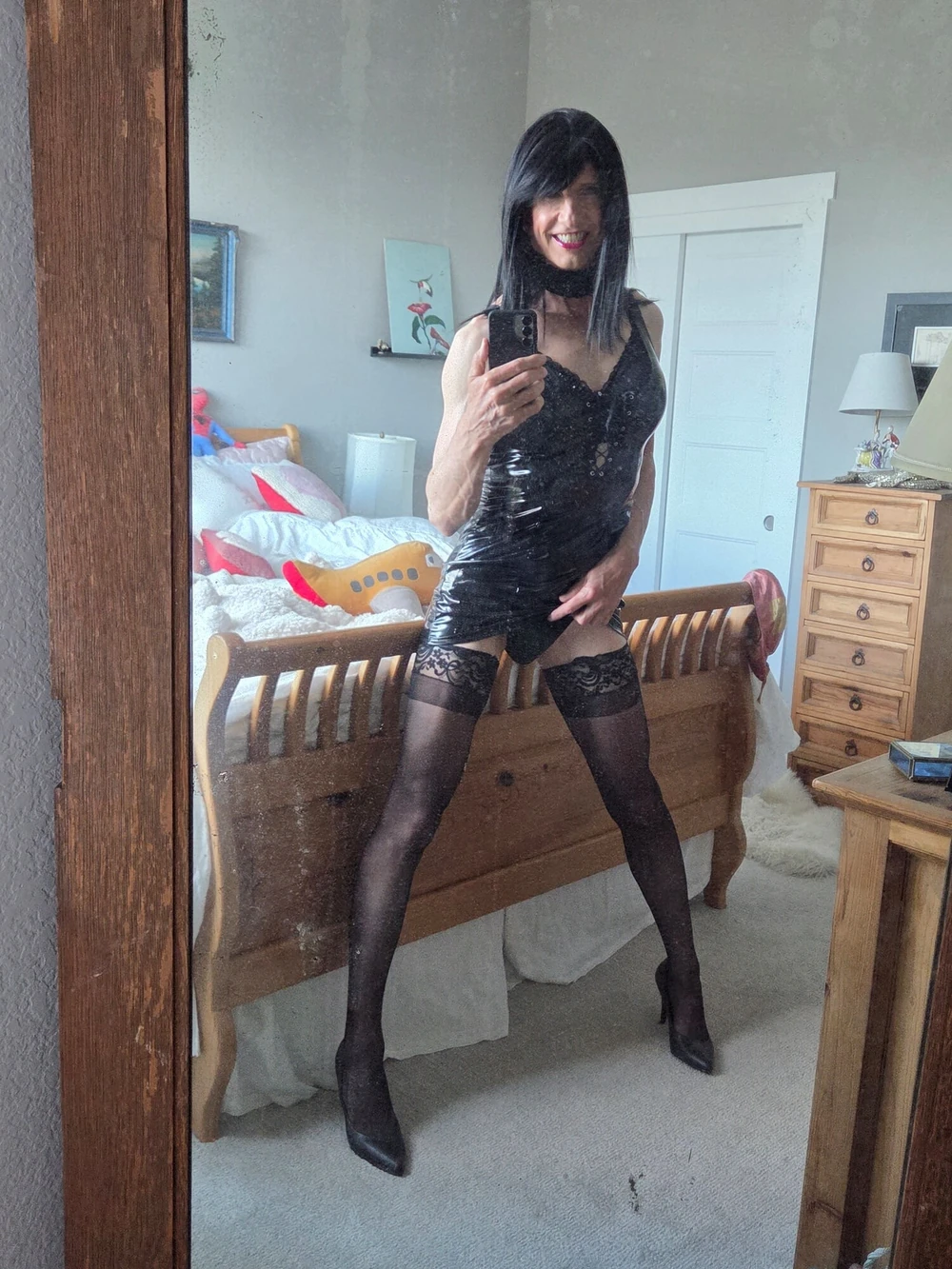 Vinyl mini dress #6