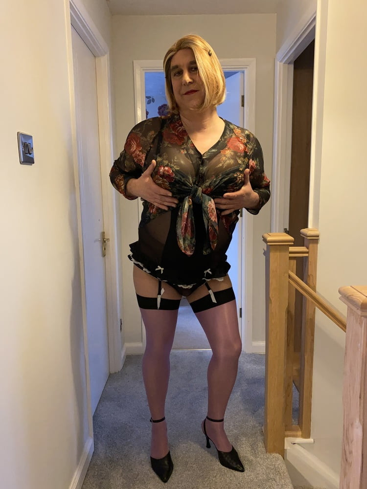 Purple stockings and lingerie #10