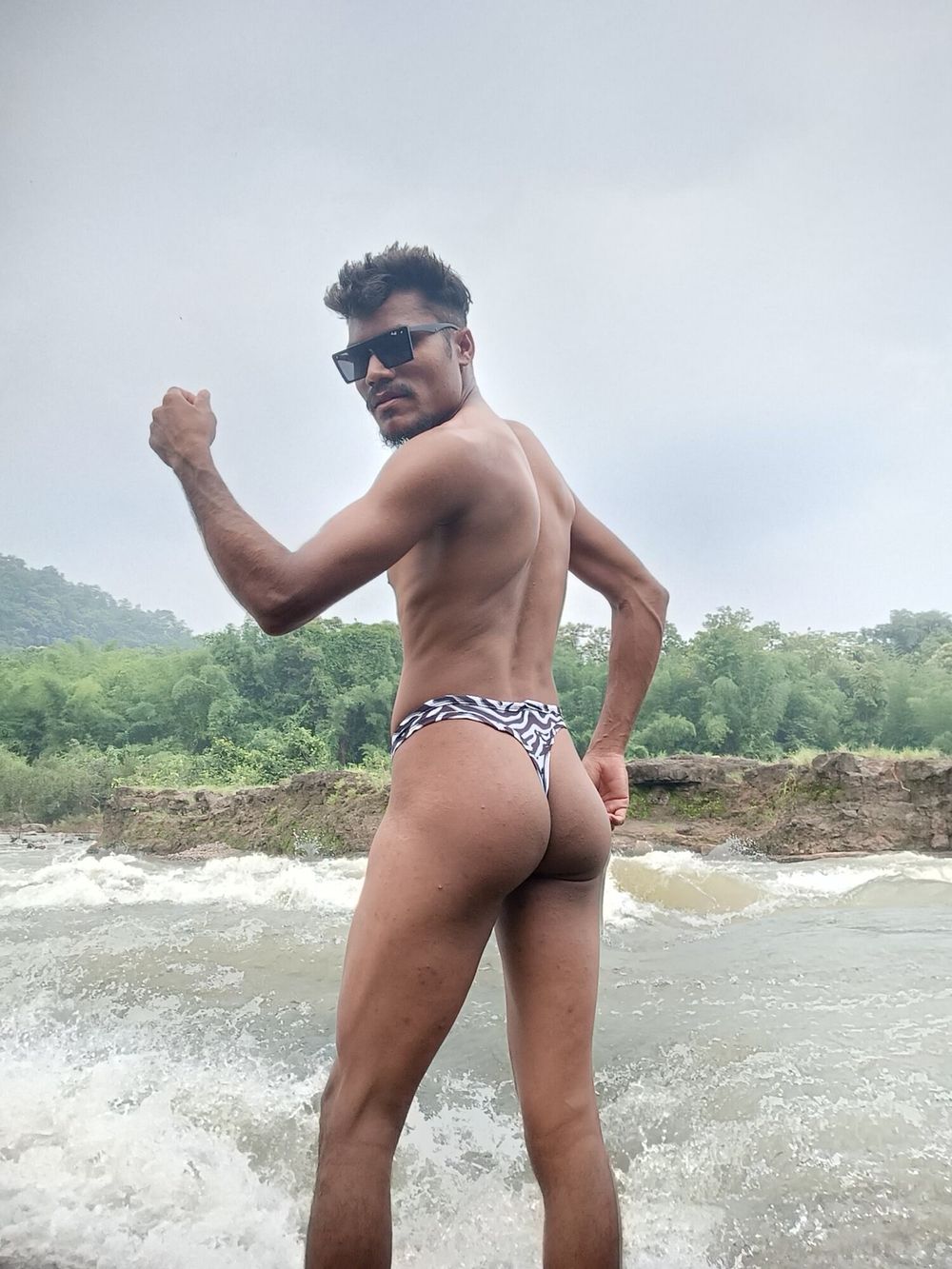 river fun day in my new Zebra man brief  #8