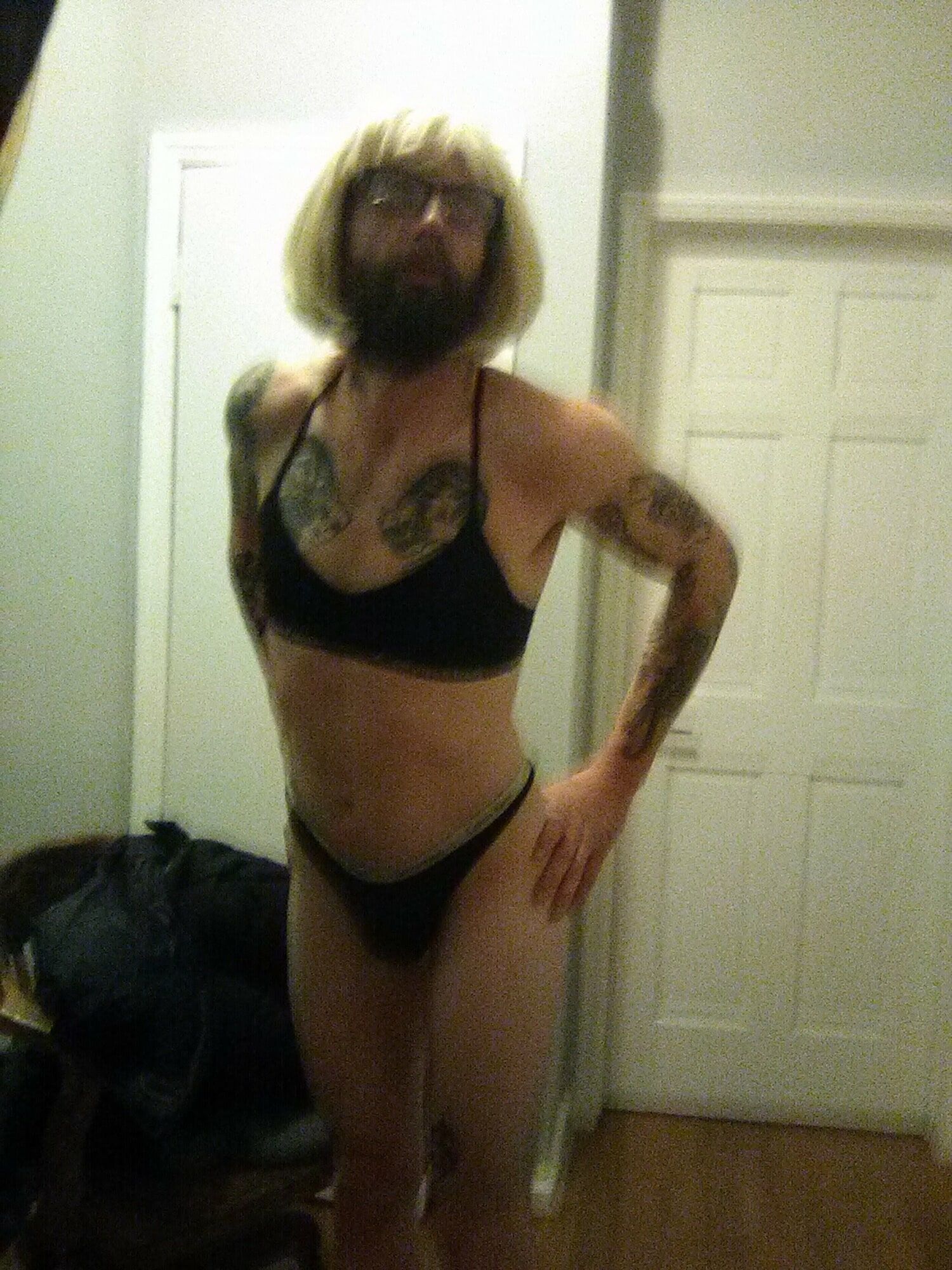 CD in ex gf apt with stranger trying on her clothes  #9