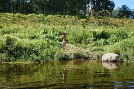 on the stone in volga river         