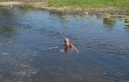 bathing in derzha river         