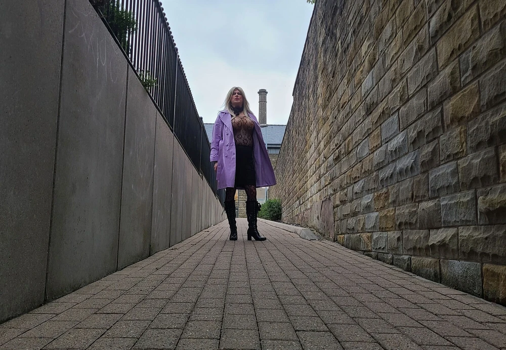 Sissy outdoors in Rawtenstall Lancashire #3