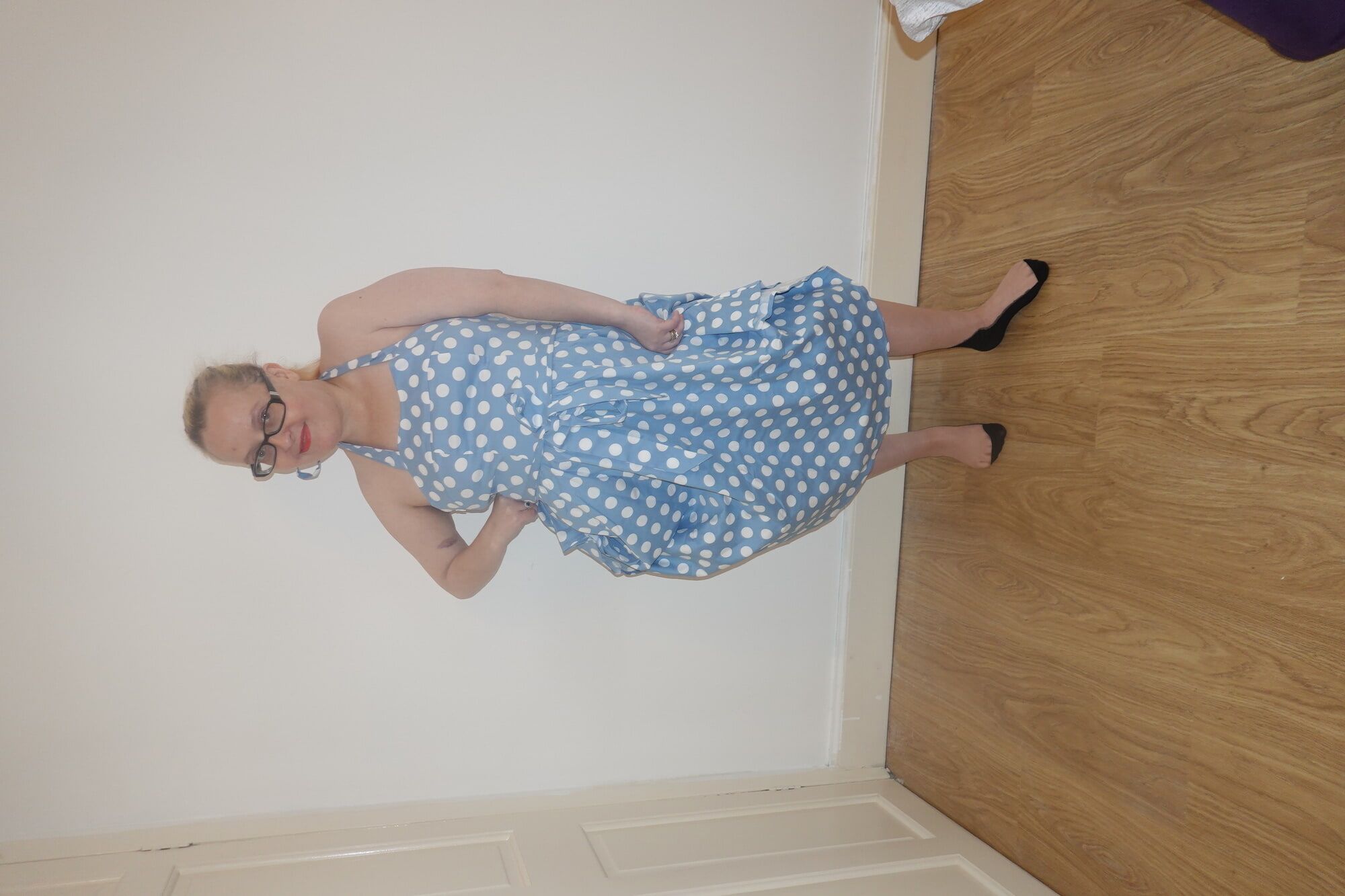 50's style dress with vintage nylon stockings #23
