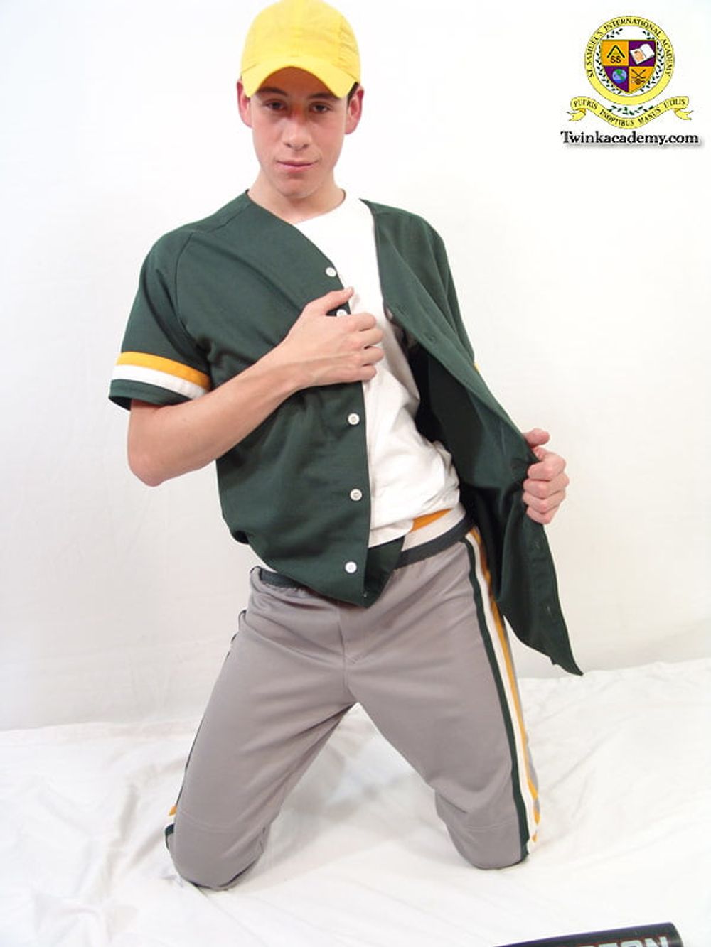 Gustavo strips out of his baseball uniform #11