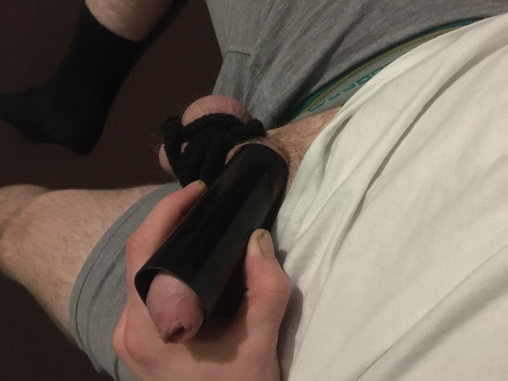 Bound Dick And Balls And Homemade Cocksleeve  #10