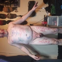 DennisFagWhore Degrading Body Writing