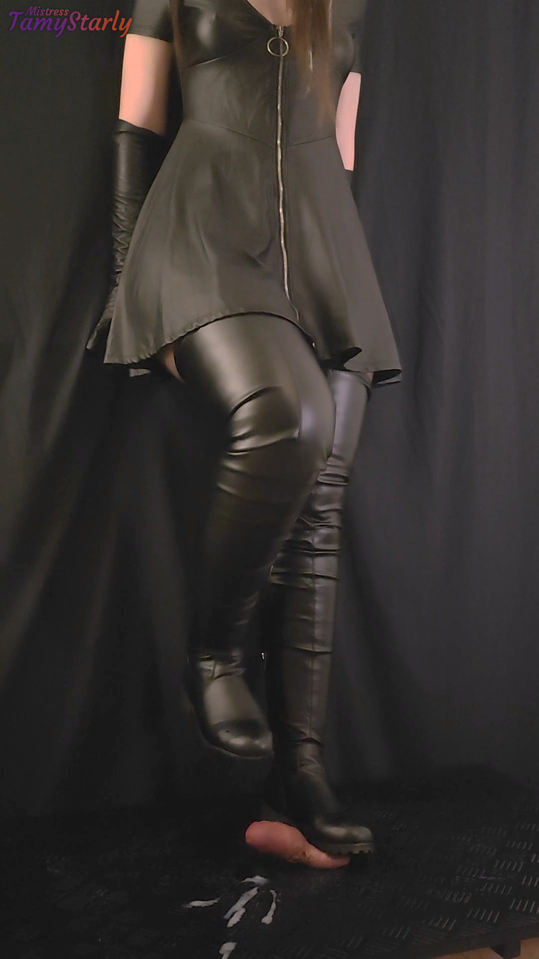 Heavy Trampling Your Dick in Thigh High Leather Boots #12