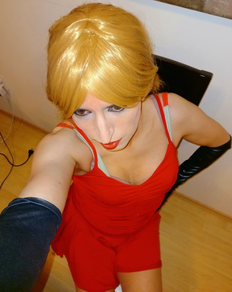 Sissy fagot in red dress #2