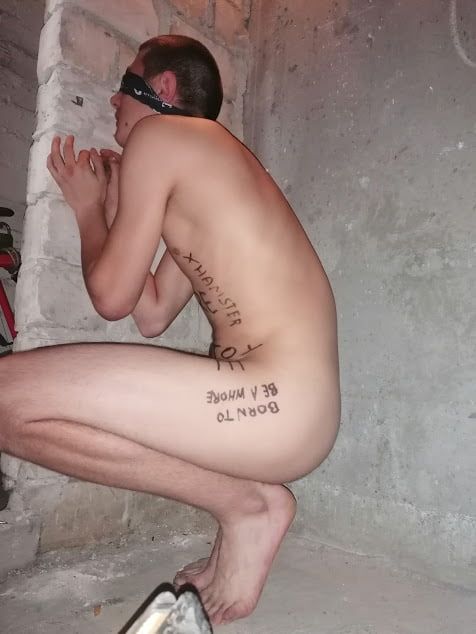 Slave body writing in dirty basement. Humiliation comment #14