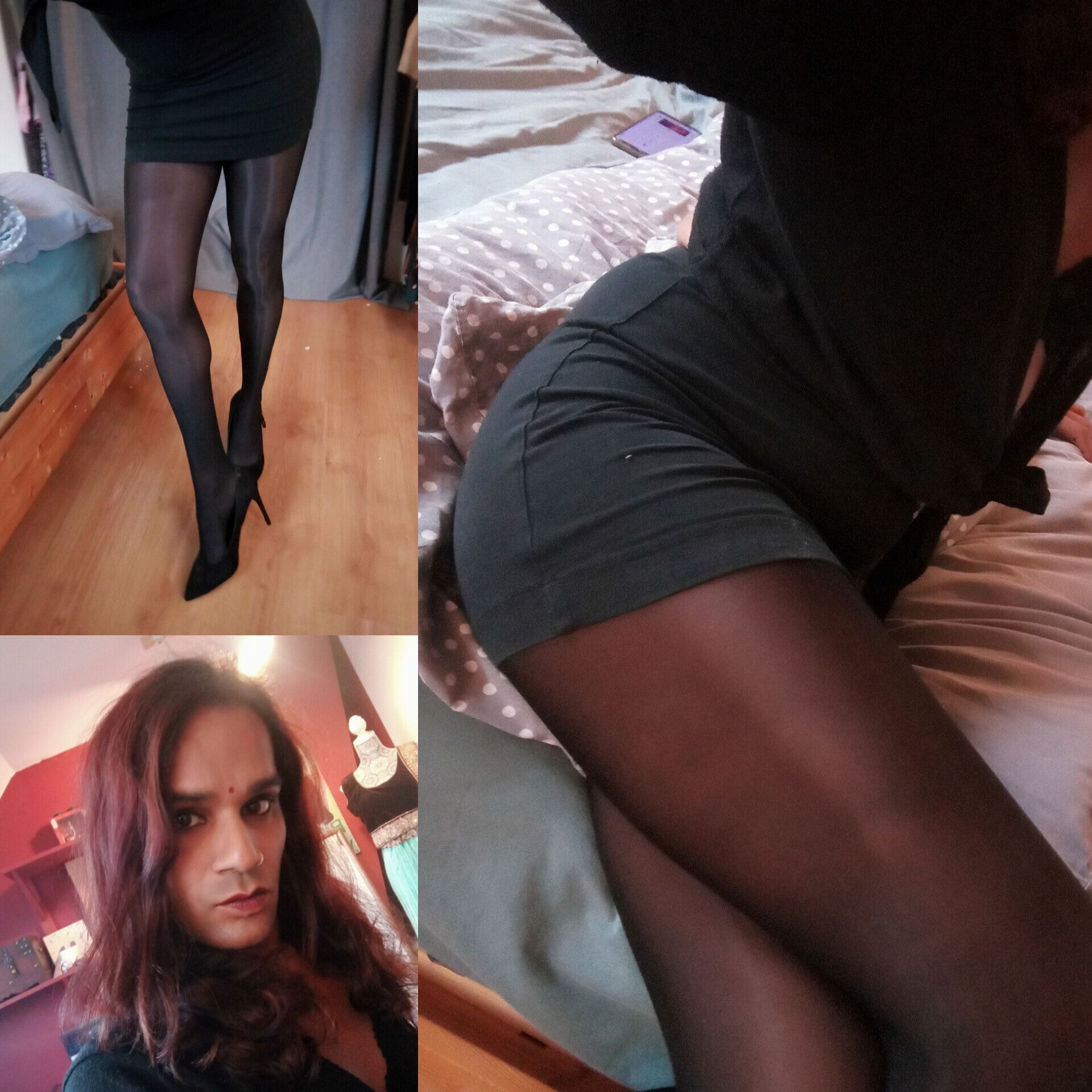 tranny in pantyhose & high heels 