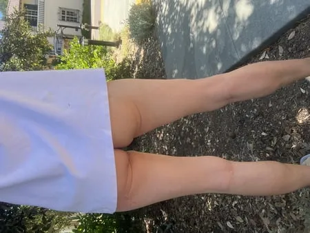 wife outdoors exposing         