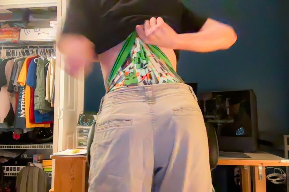 Nerd showing off his Minecraft undies #2