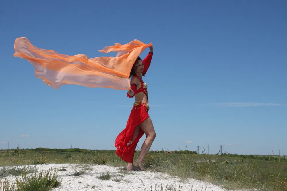 On top with an orange shawl #3