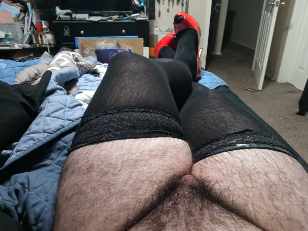Sexy Bear with Great Legs in Nylons and Stilettos #9