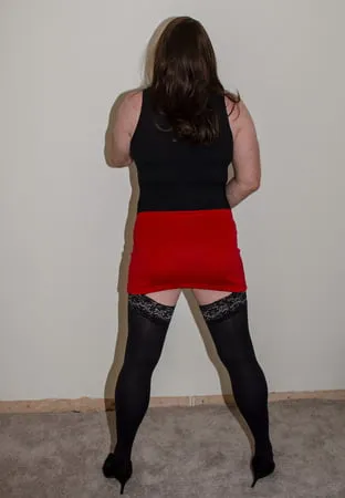 posing mini skirt         