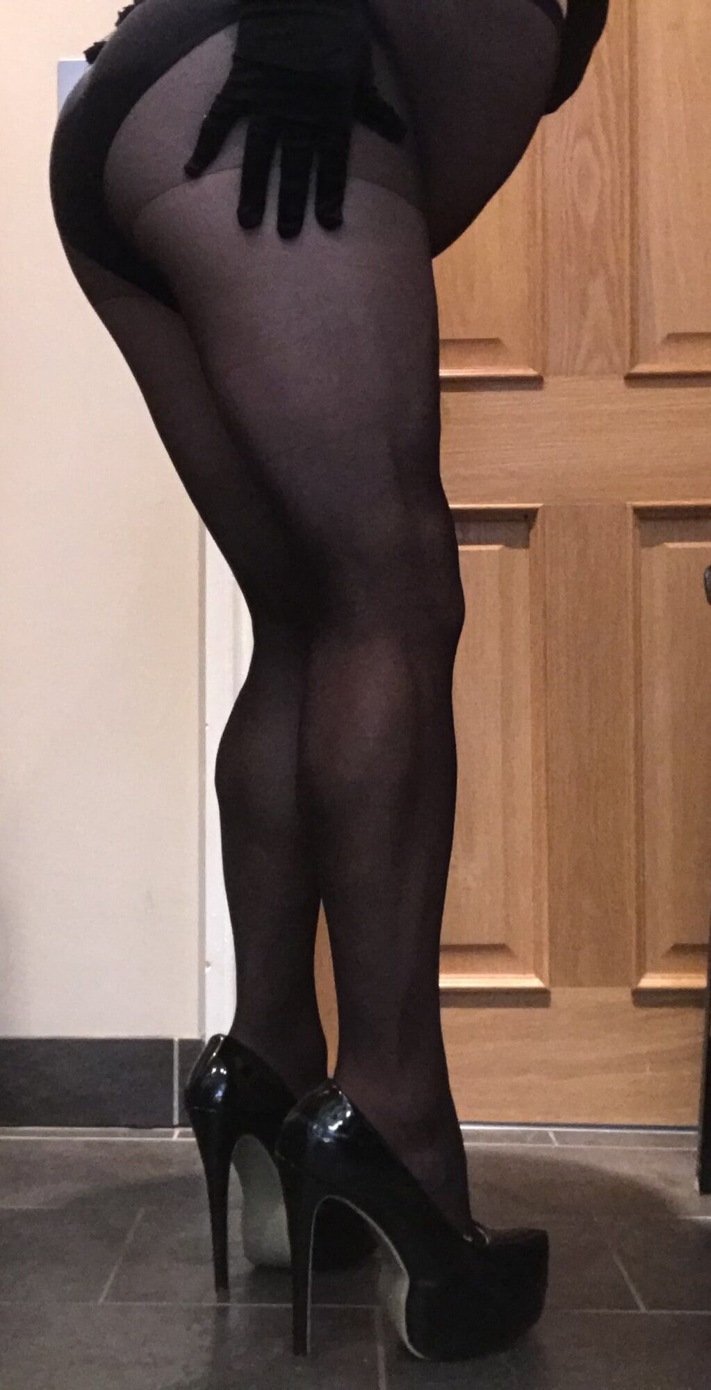 sexy slut in sheer black tights #10