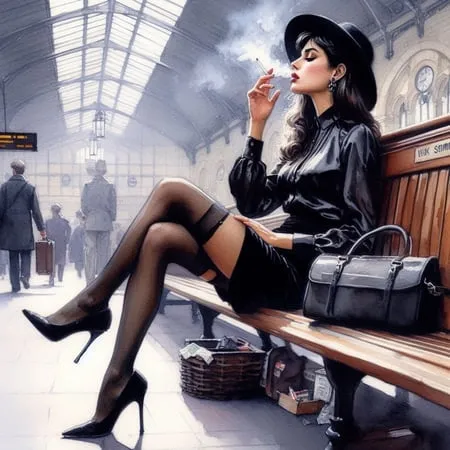 smoking and stockings         