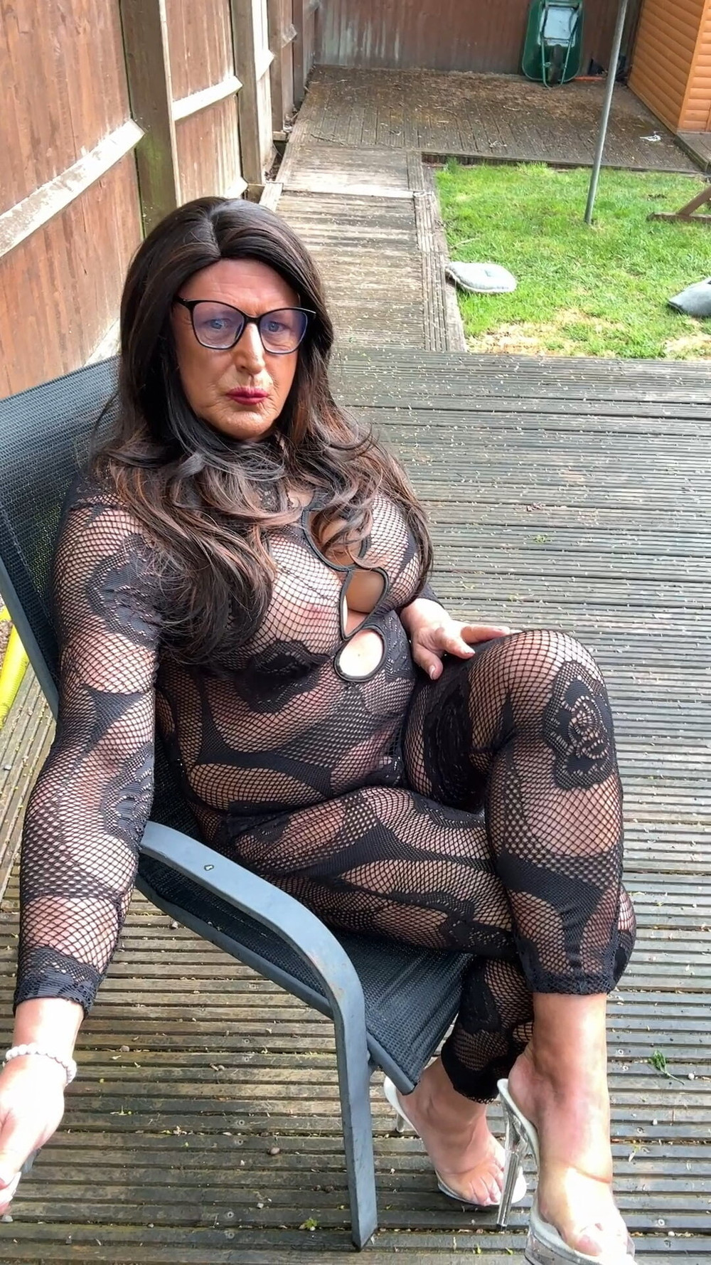 Sexy Crossdresser kellycd2022 in fishnet body stocking  #7