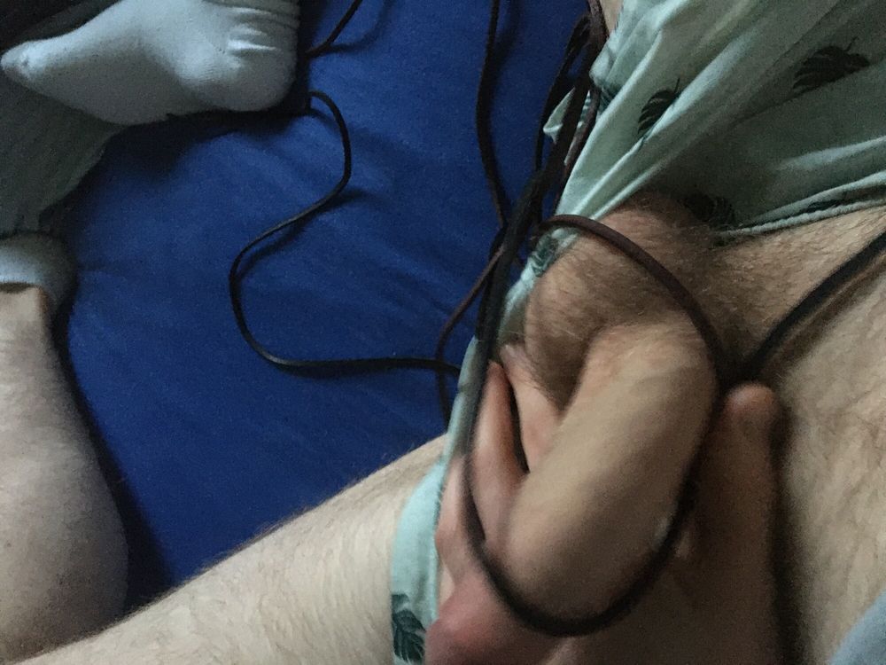 Cock And Ball Bondage With Leather Cords #48