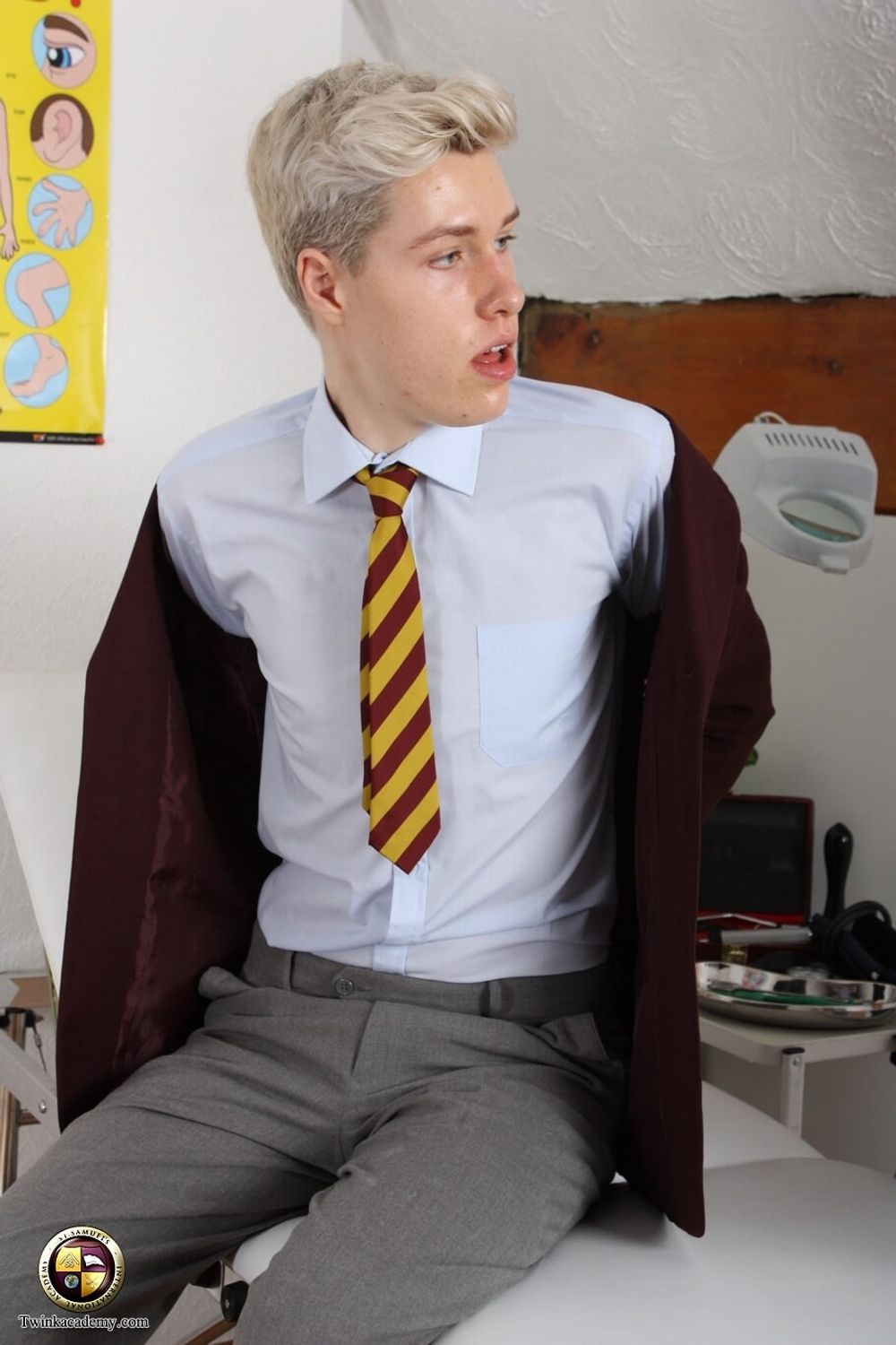 Young British Twink gets his first Anal exam #3