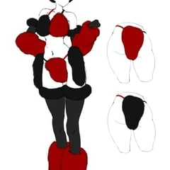 Cruella fur bikini set sketch by me