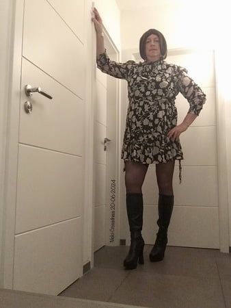Nicki-Crossdress Dress - Stockings - Boots