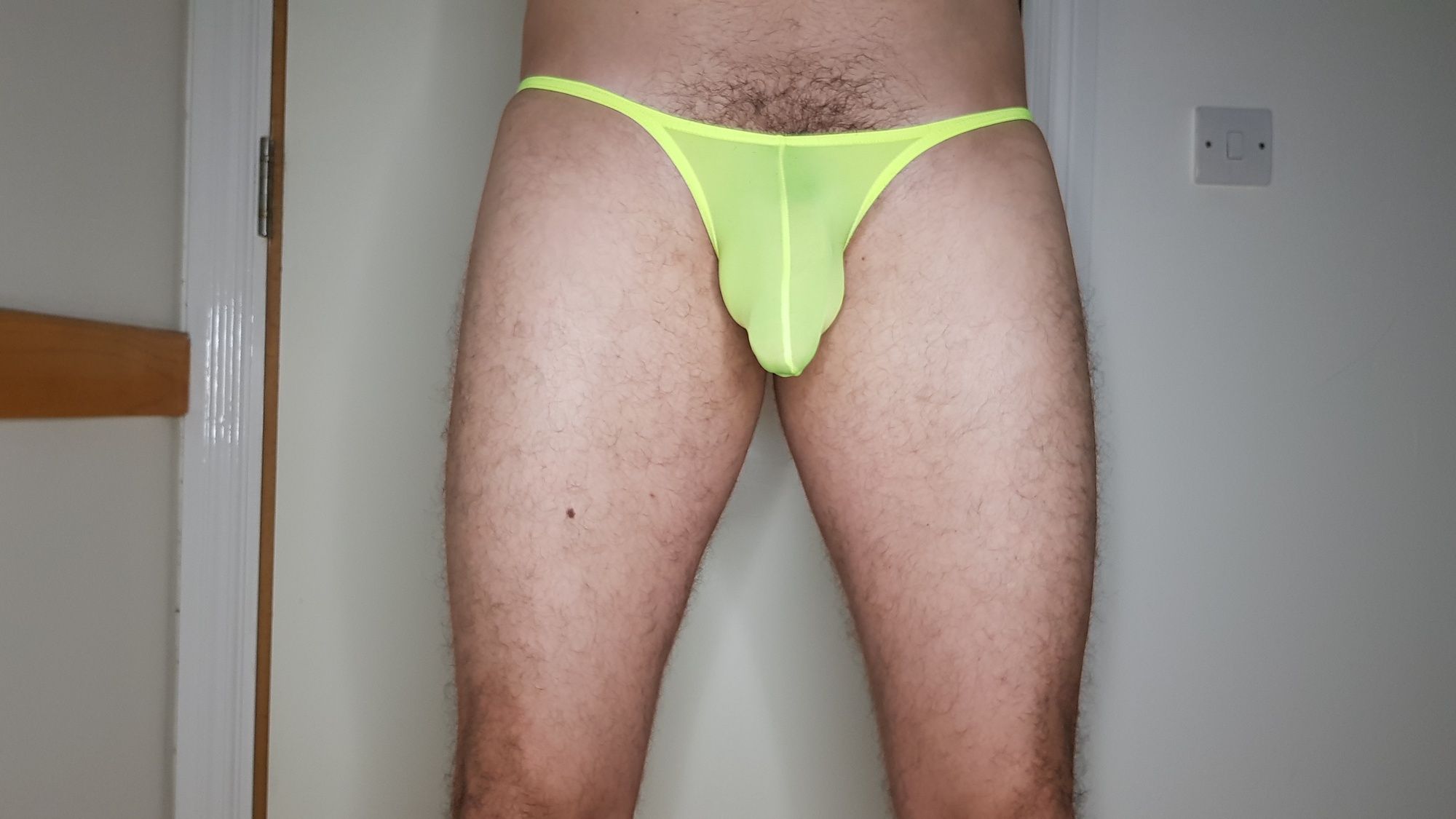 Oiled Bulge in yellow briefs #9