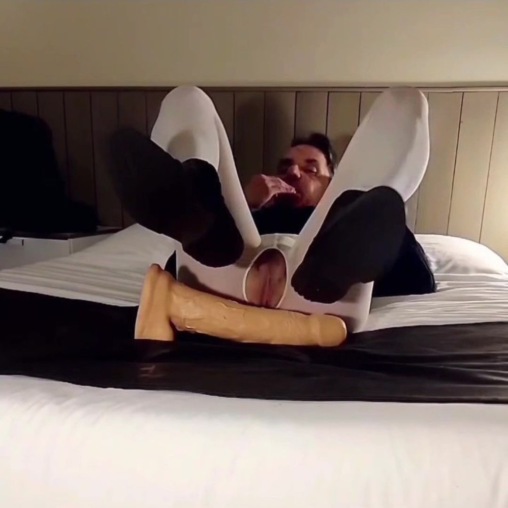 Best Moments - Open White Pantyhose and Dildo Riding #38