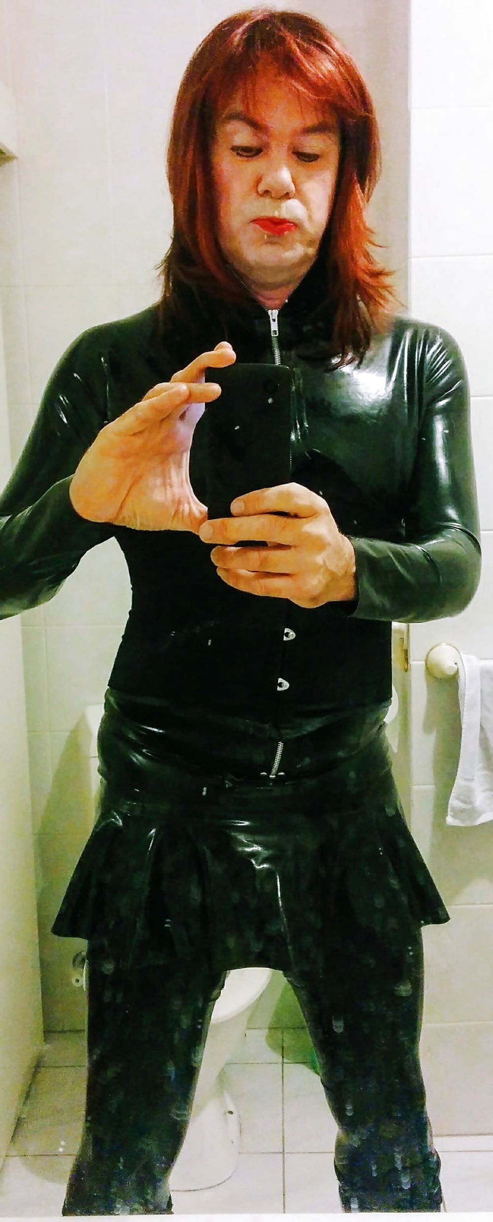 Black full latex, Fetish spikey boots #9