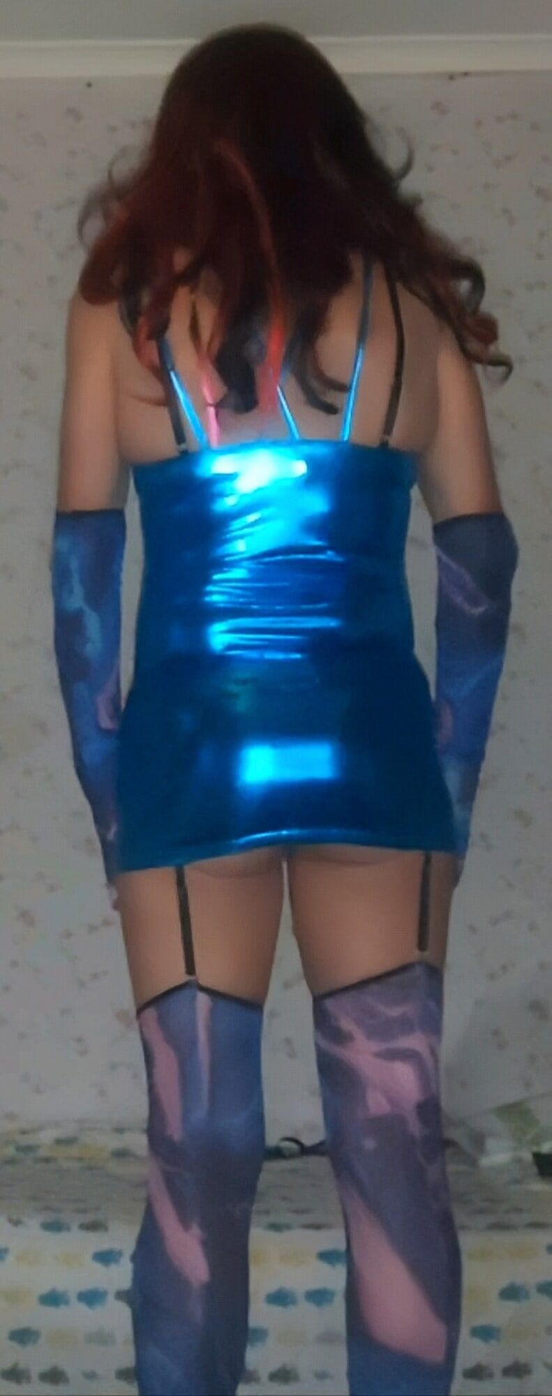 Blue metallic dress #14