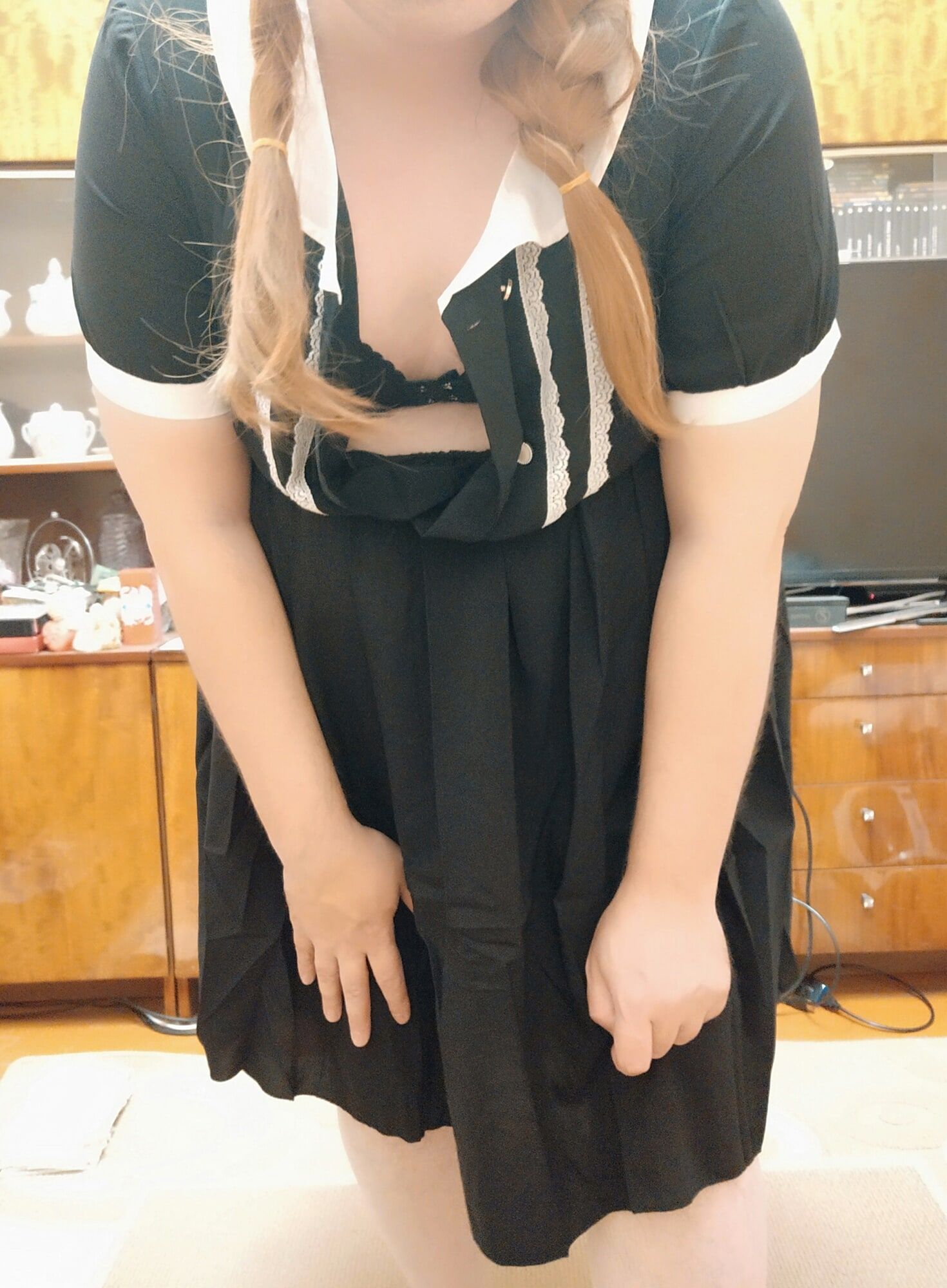 sissy Aleksa posing in new black dress #15
